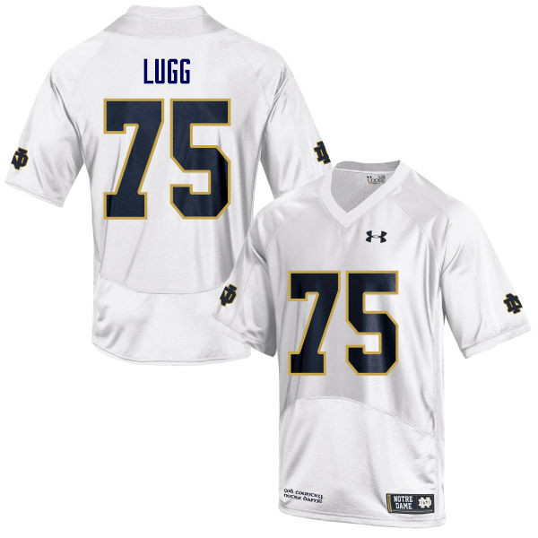 Men #75 Josh Lugg Notre Dame Fighting Irish College Football Jerseys Sale-White